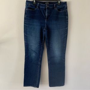 Women's Talbots Flawless 5 Pocket Straight Curvy Denim Jeans, High Rise, Size 14